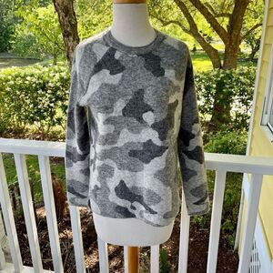 Athleta Undercover Grey Camo Wool Sweater